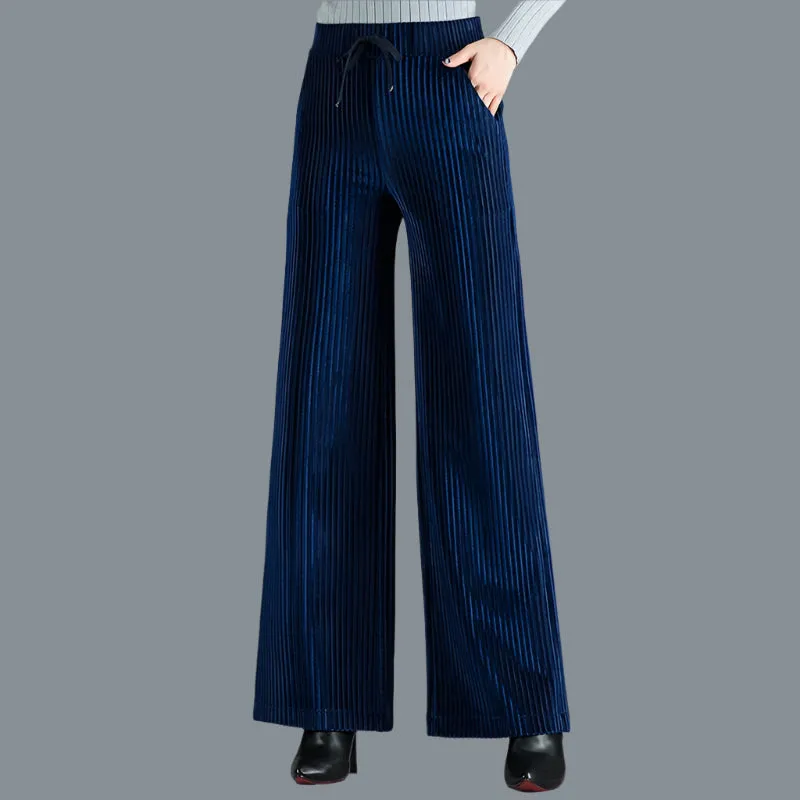 Emery High-Waisted Wide-Leg Corduroy Pants