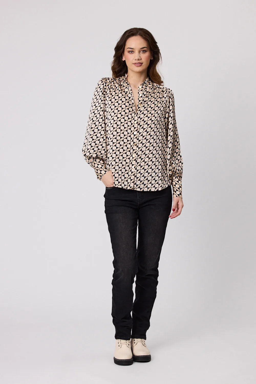 Emilia Printed Satin Blouse