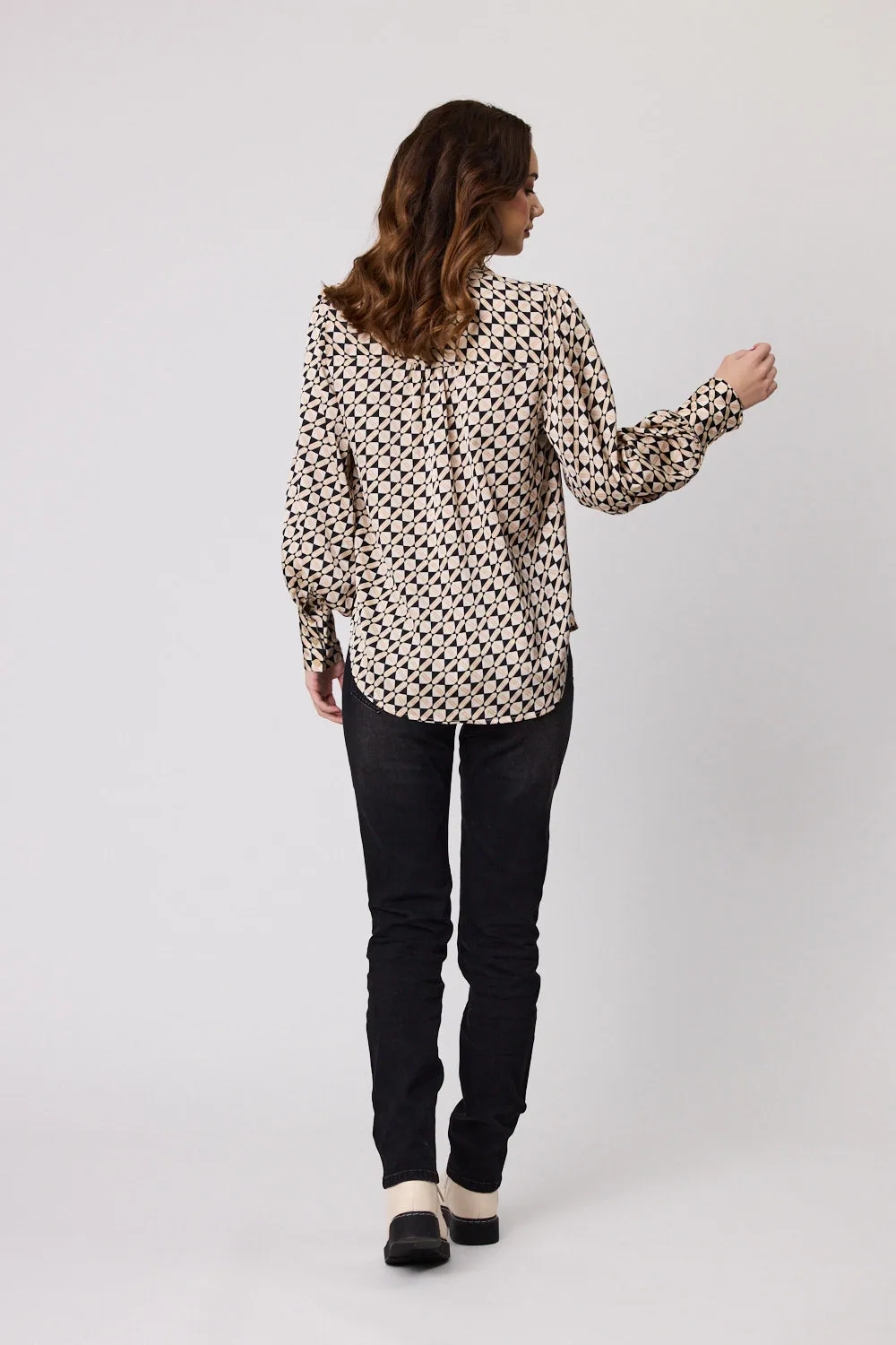Emilia Printed Satin Blouse