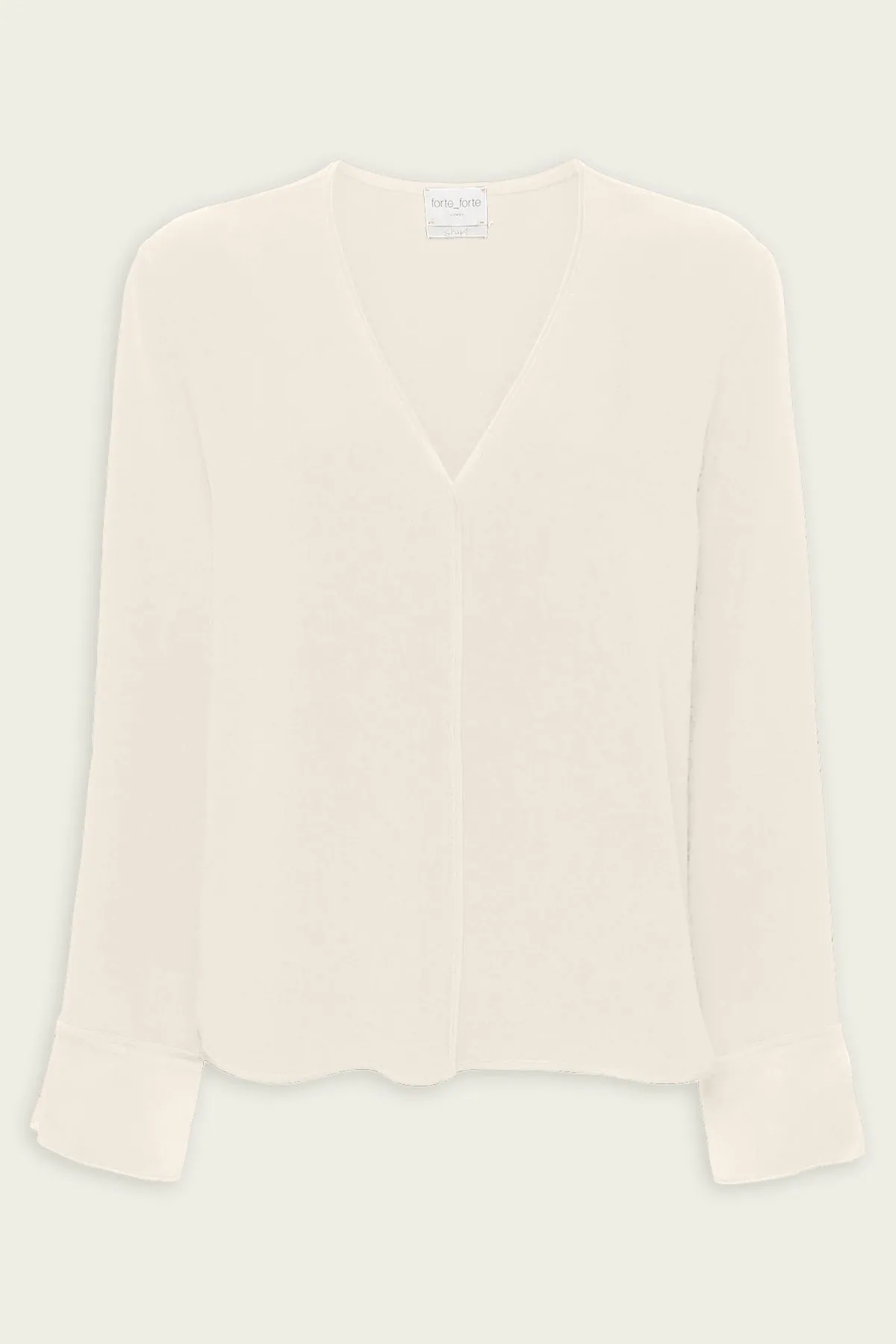 Envers Satin Long-Sleeve Top in Ivory