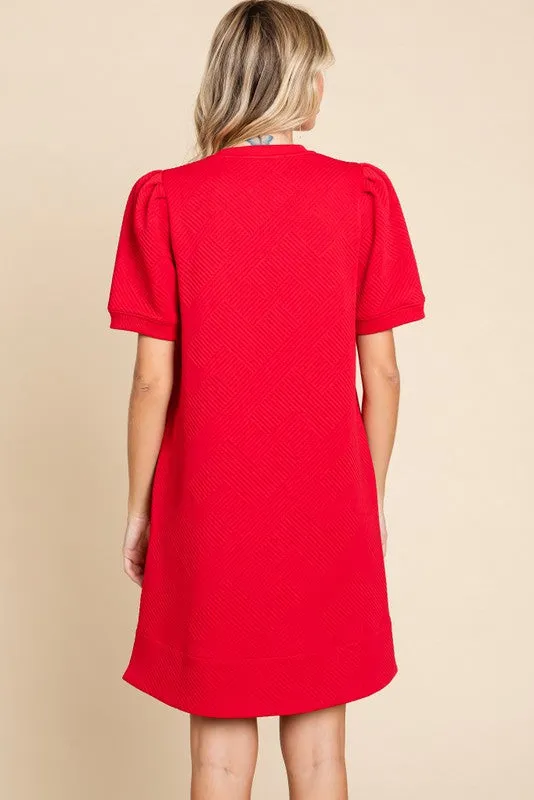 Ethereal Elegance Textured Shift Dress