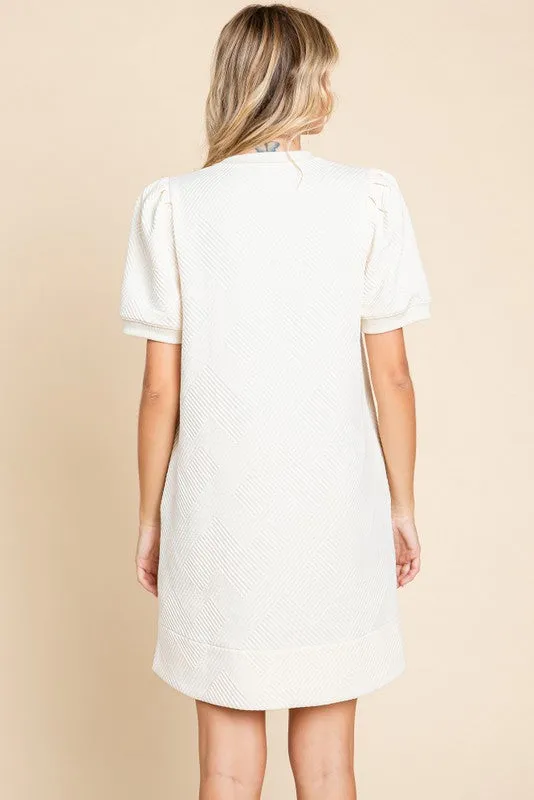 Ethereal Elegance Textured Shift Dress