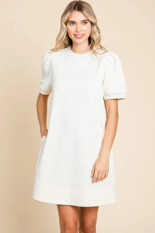 Ethereal Elegance Textured Shift Dress