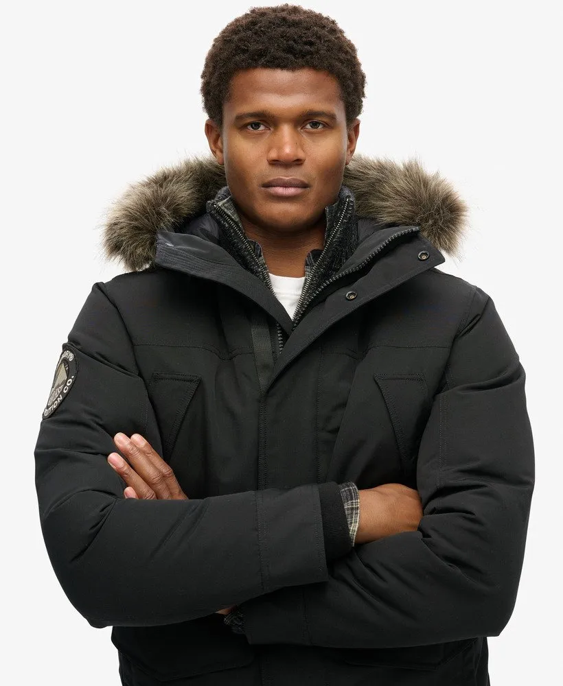 Everest Faux Fur Parka Jacket | Jet Black