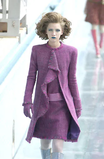 Fall 2000 Chanel by Karl Lagerfeld Haute Couture Runway Look 17 Sleeveless Dress & Coat