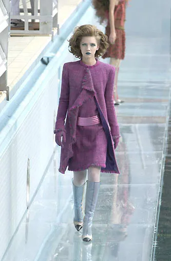 Fall 2000 Chanel by Karl Lagerfeld Haute Couture Runway Look 17 Sleeveless Dress & Coat