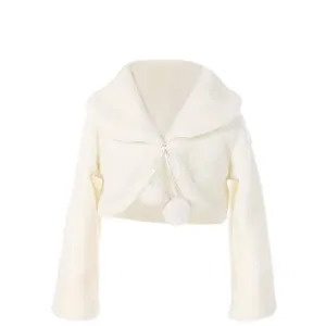 FAYBOX Cozy Faux Fur Bolero Shrug