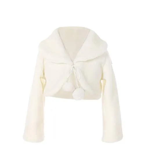 FAYBOX Cozy Faux Fur Bolero Shrug