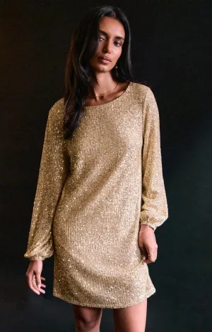 FINAL SALE Champagne Sequin Dress