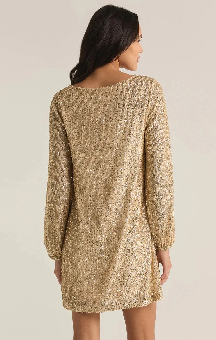 FINAL SALE Champagne Sequin Dress
