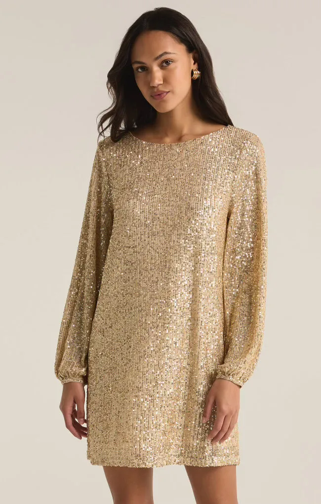 FINAL SALE Champagne Sequin Dress