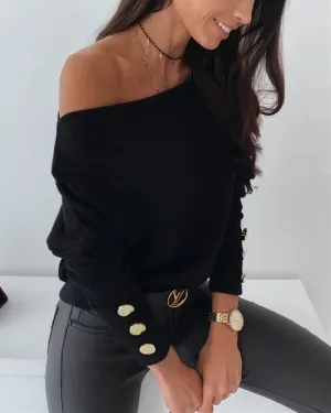 Find Your Inspiration Off the Shoulder Sweater - Black
