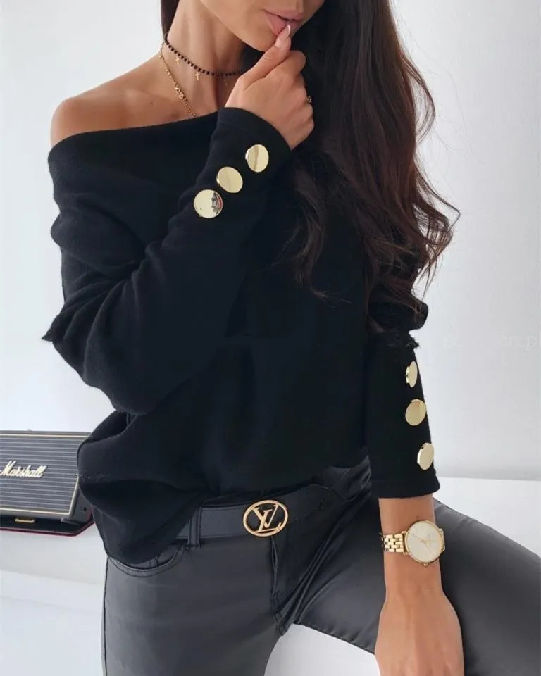 Find Your Inspiration Off the Shoulder Sweater - Black