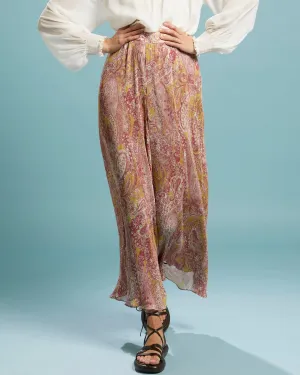 First Move Pleated Wide Leg Pant - Golden Paisley A FURTHER 15% OFF AUTOMATICALLY APPLIED AT CHECKOUT