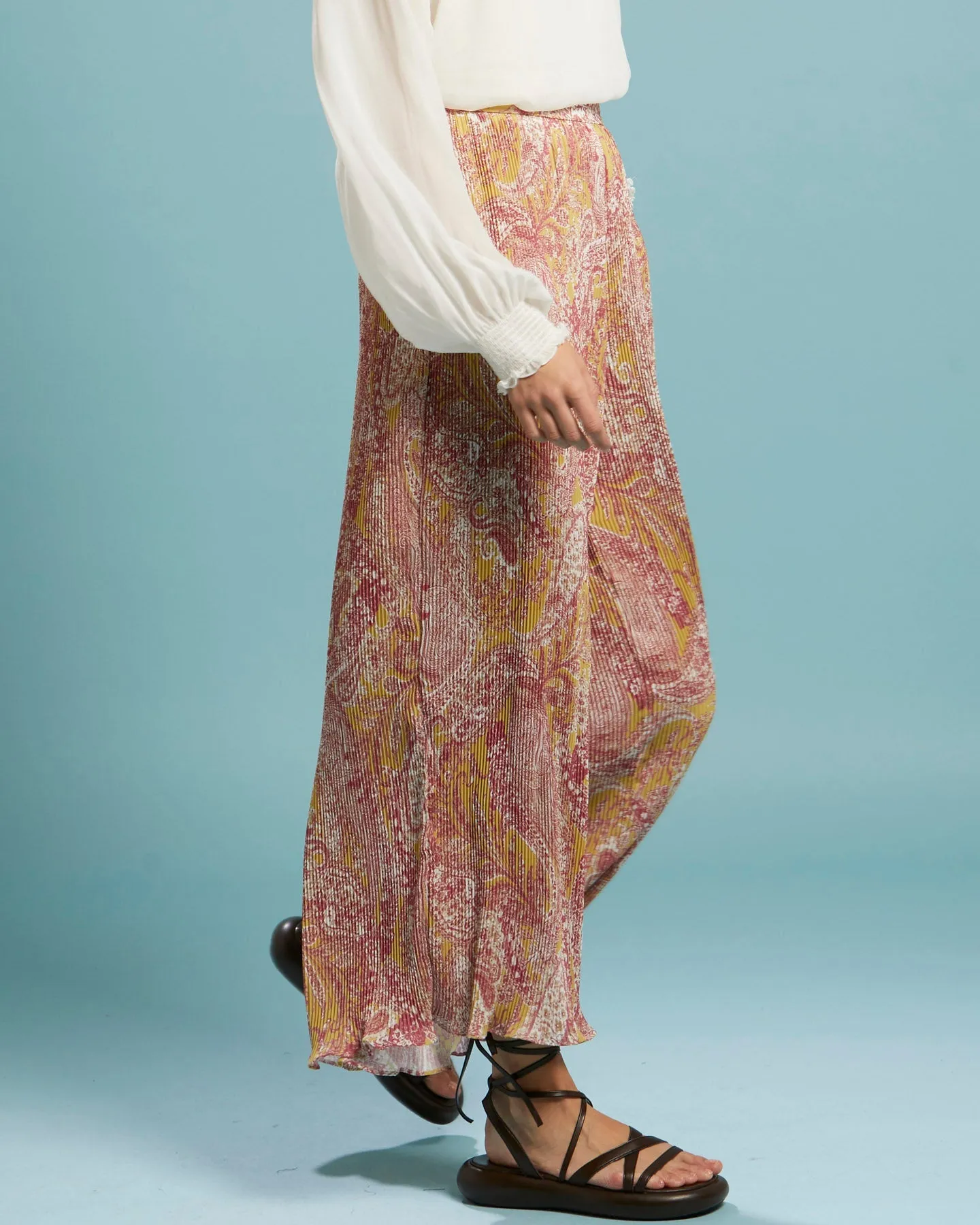 First Move Pleated Wide Leg Pant - Golden Paisley A FURTHER 15% OFF AUTOMATICALLY APPLIED AT CHECKOUT
