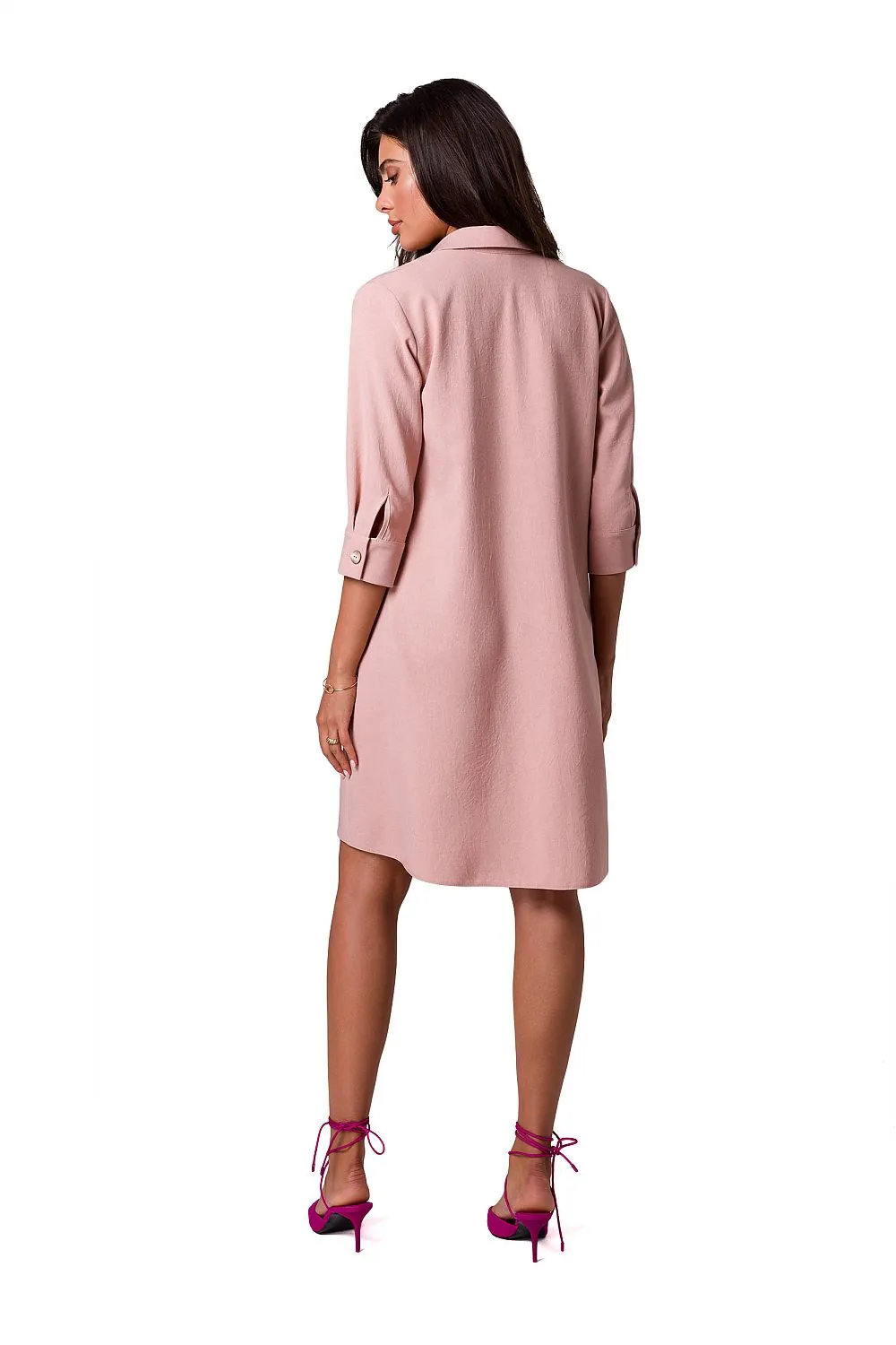 Flared Neckline Shift Dress Elegant