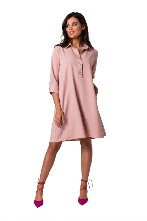 Flared Neckline Shift Dress Elegant