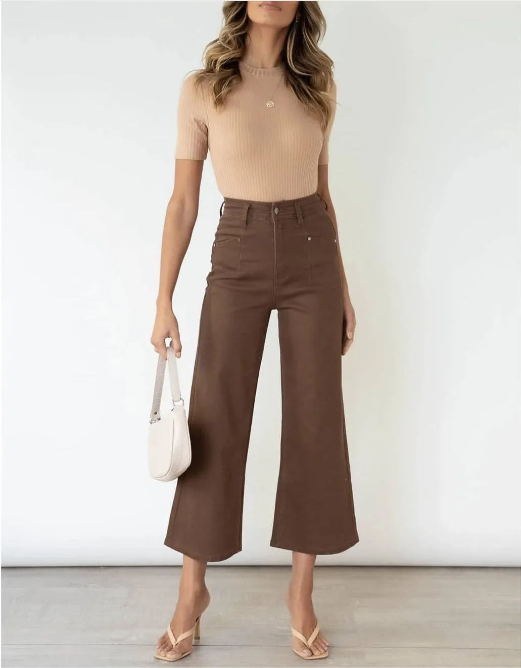 Franca Wide Leg Pants - Chocolate