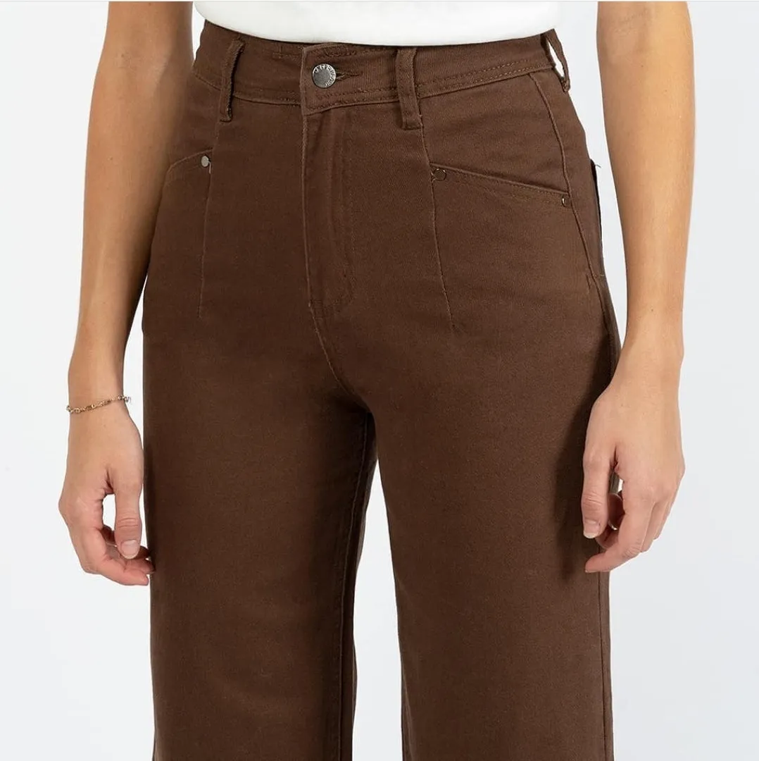 Franca Wide Leg Pants - Chocolate