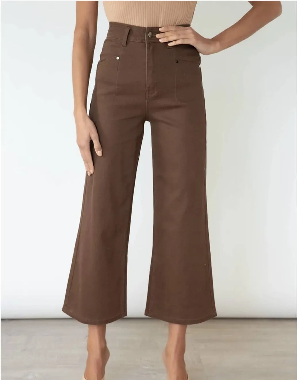 Franca Wide Leg Pants - Chocolate