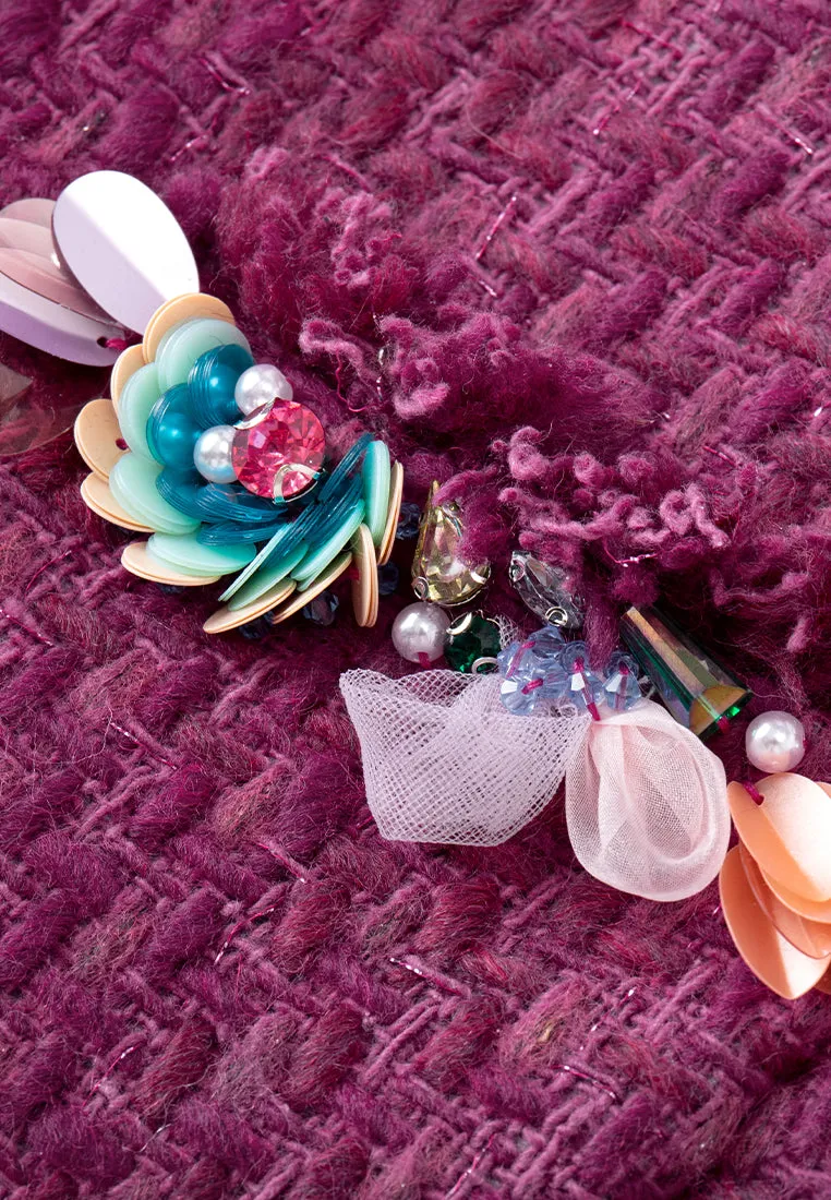 Frayed-detail Embellished Jacket