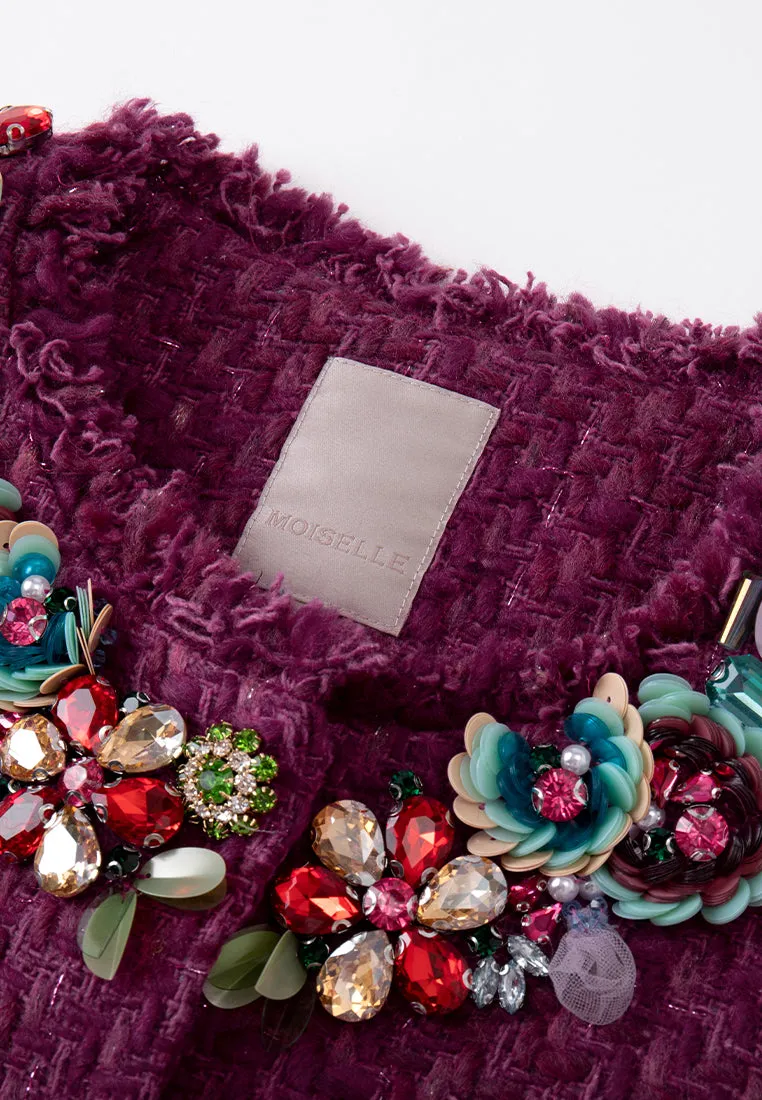 Frayed-detail Embellished Jacket
