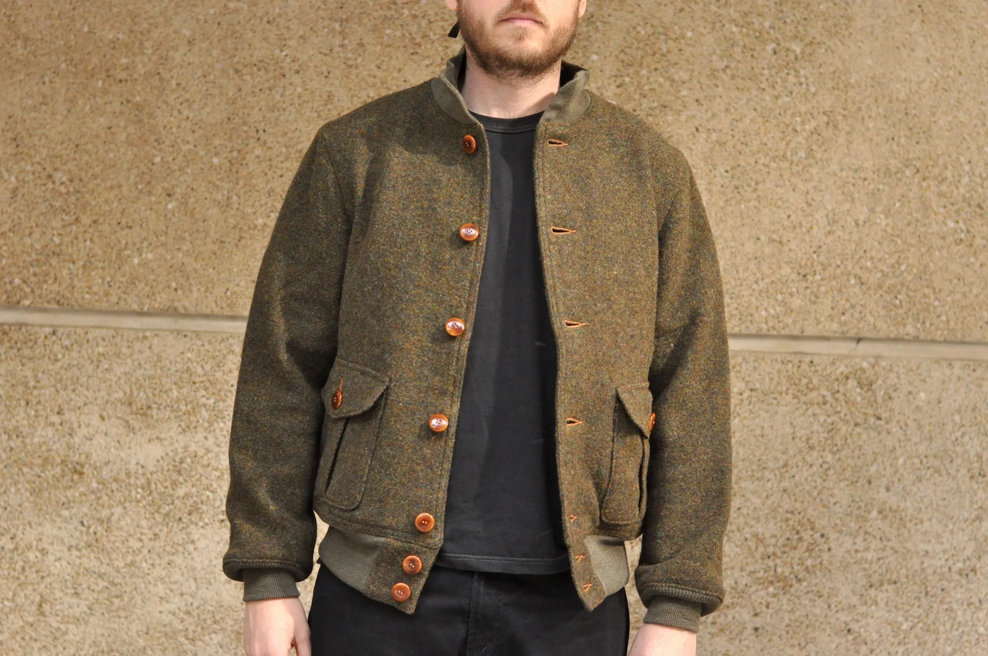 Freewheelers "Skagit" Wool Tweed Jacket (Grained Olive)
