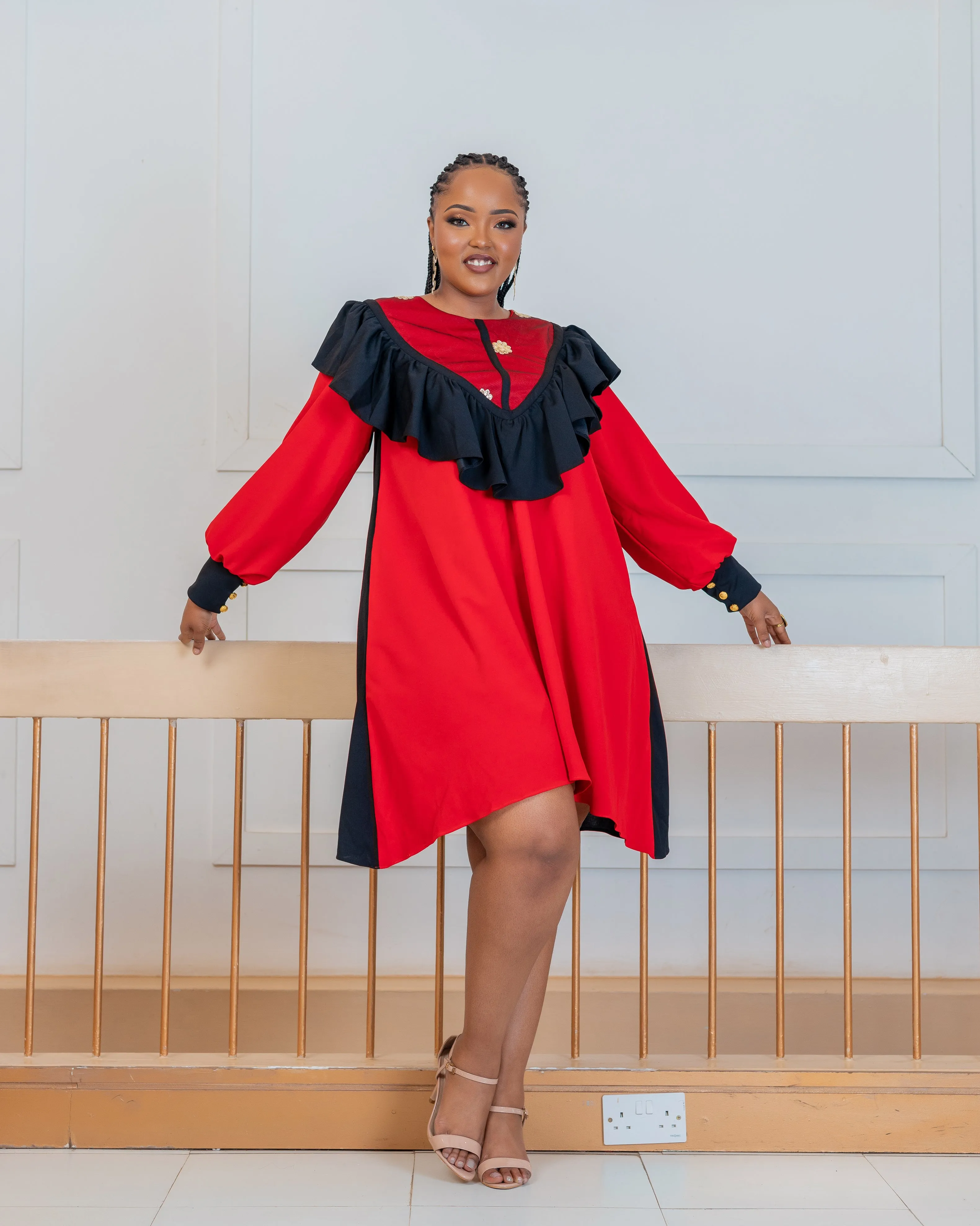 Gende Shift Dress - Red