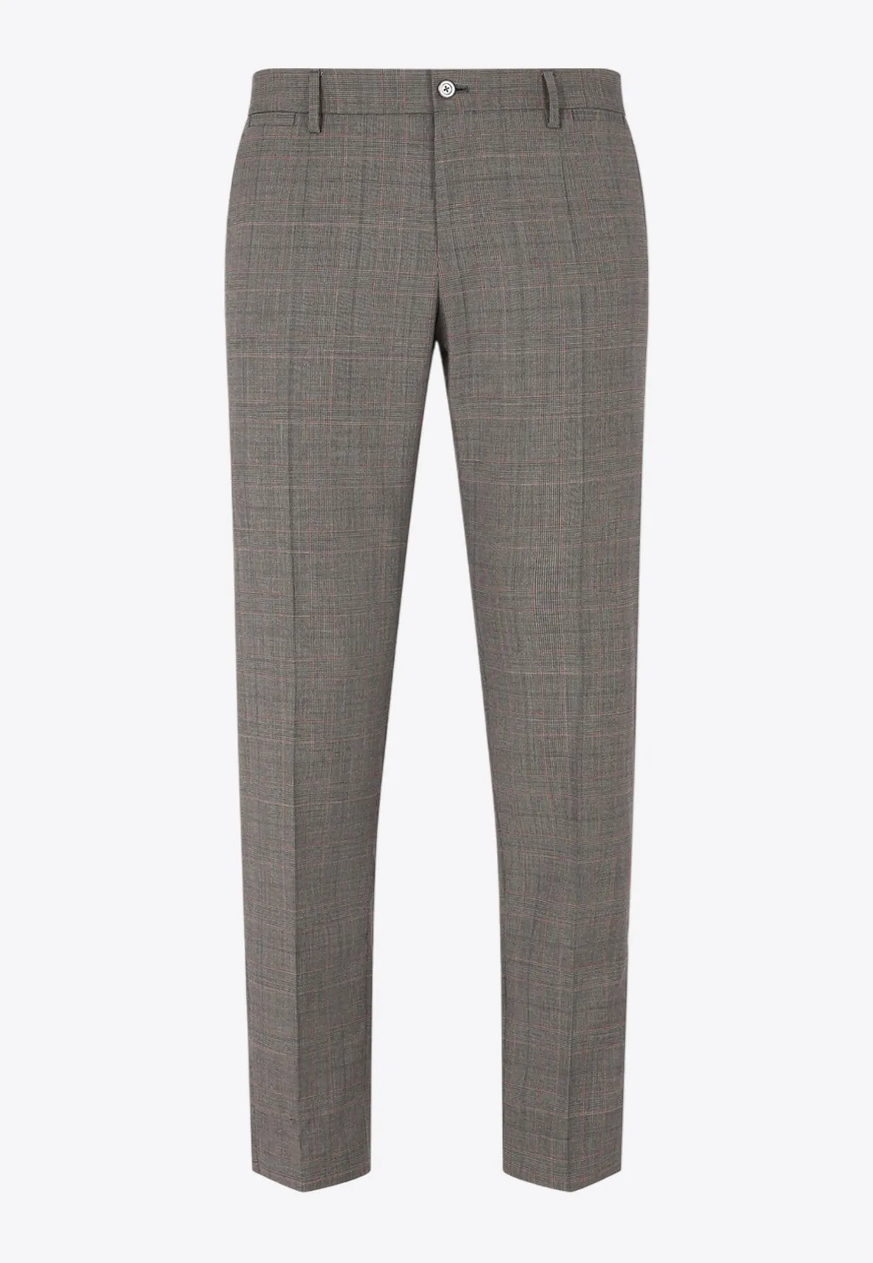 Glen Plaid Tailored Wool Pants