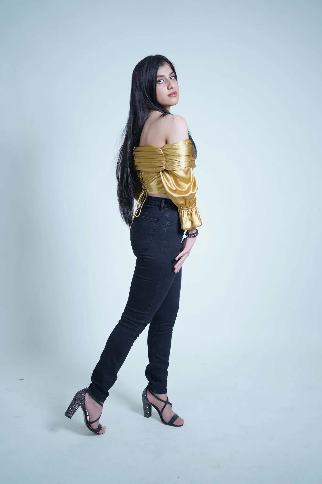 Gold Vintage Satin Top