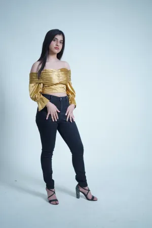 Gold Vintage Satin Top