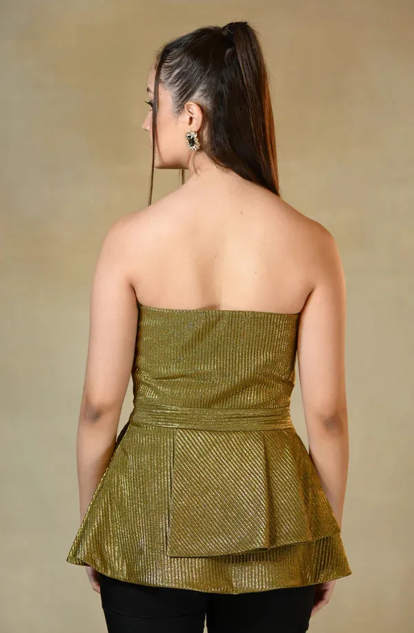 Golden Shimmer Tube Top
