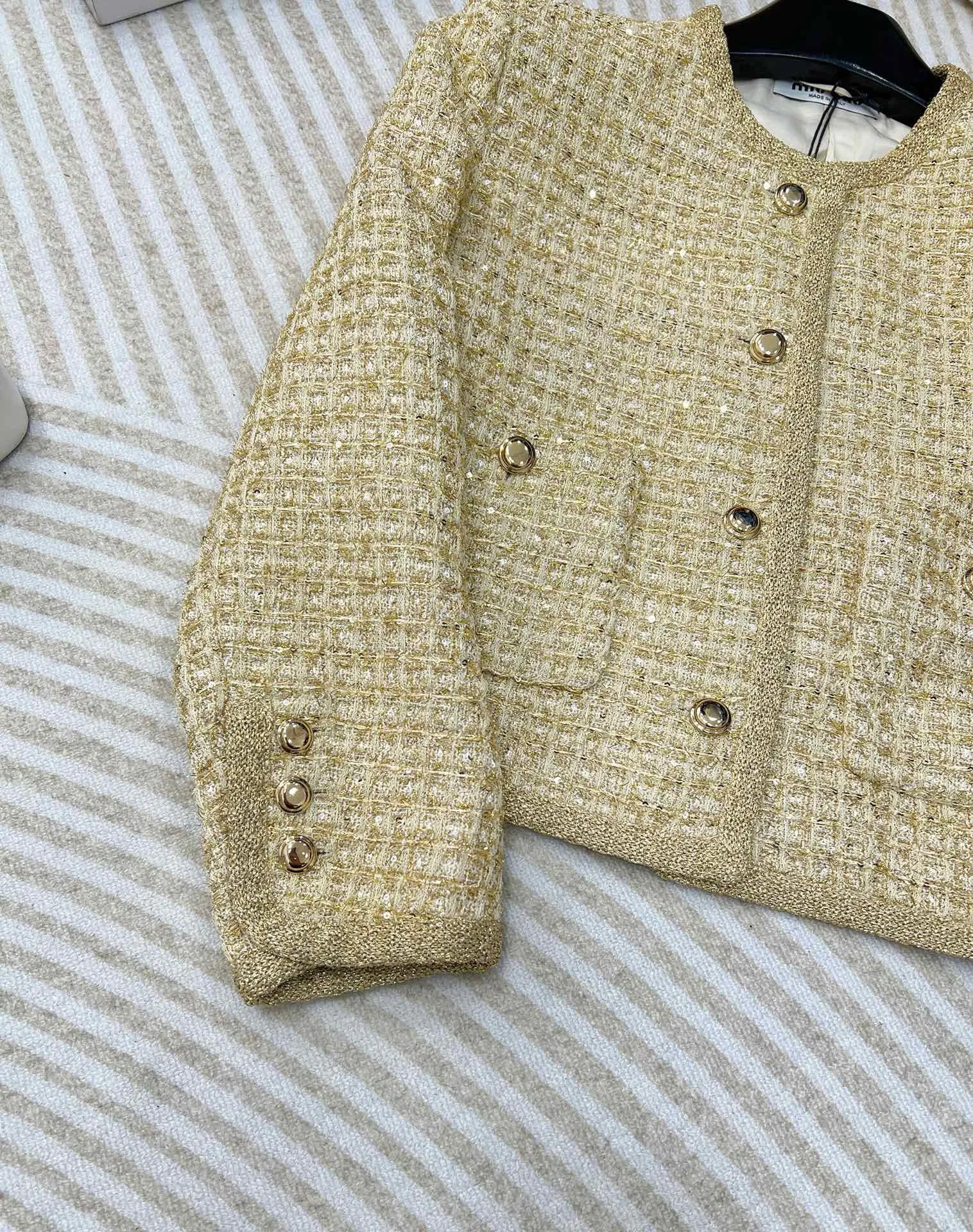 Golden Tweed Pocket Blazer