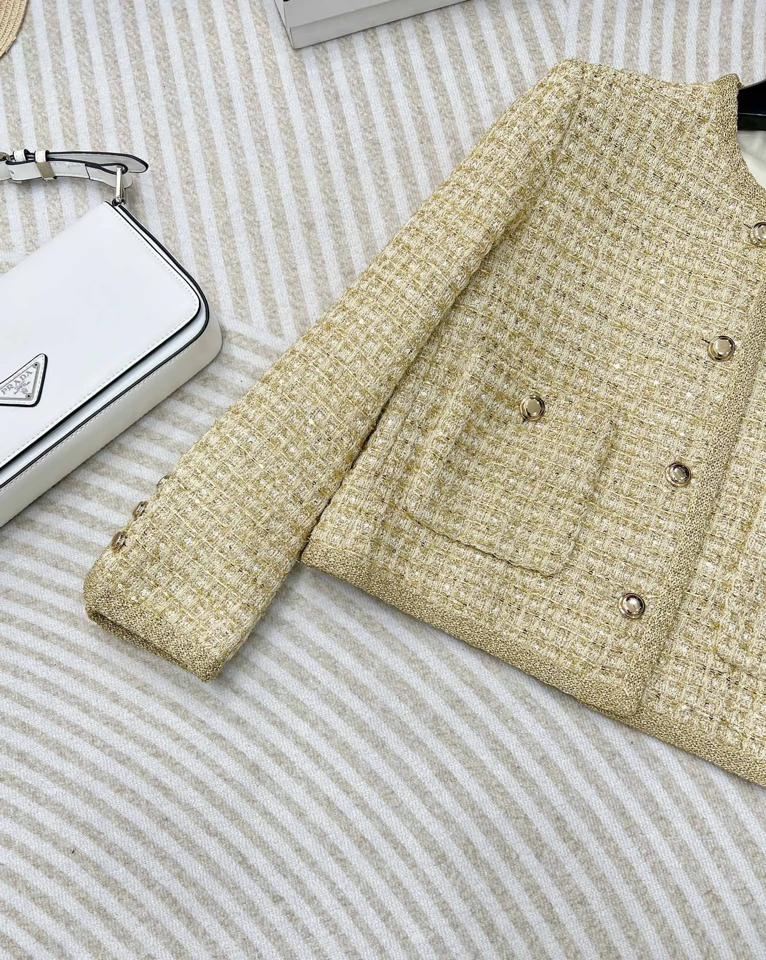 Golden Tweed Pocket Blazer