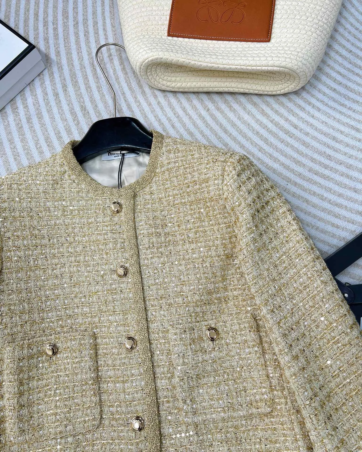 Golden Tweed Pocket Blazer