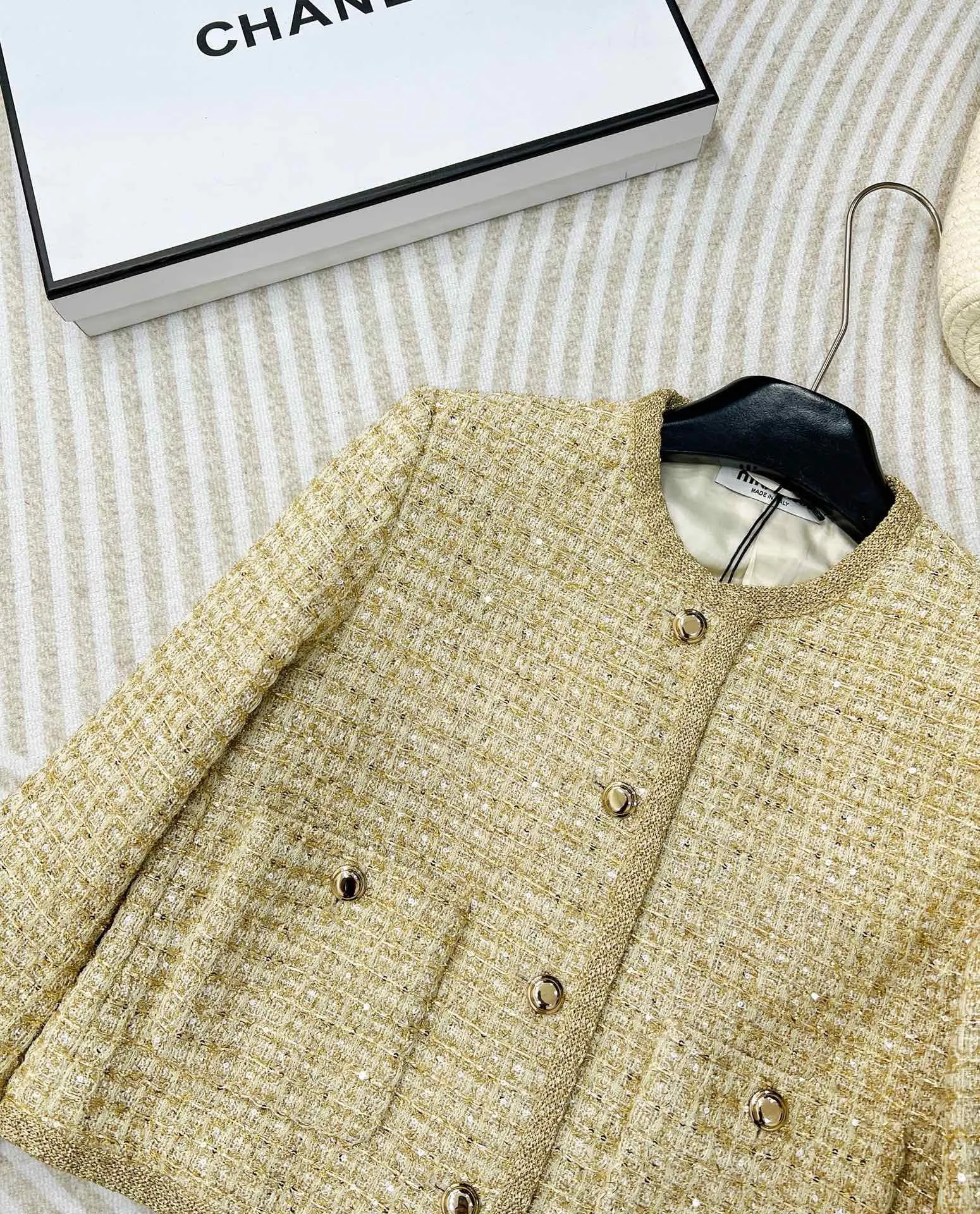 Golden Tweed Pocket Blazer