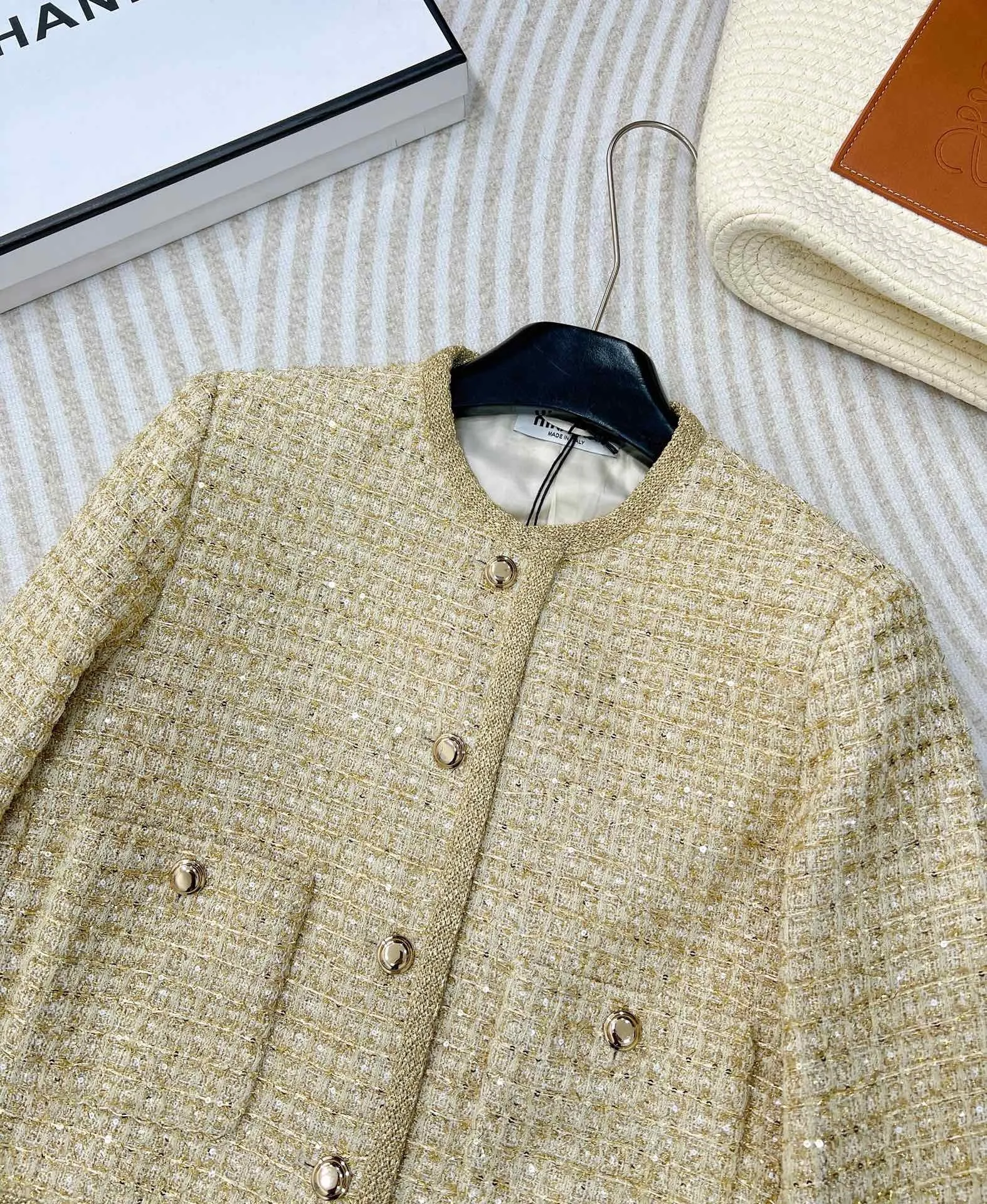 Golden Tweed Pocket Blazer