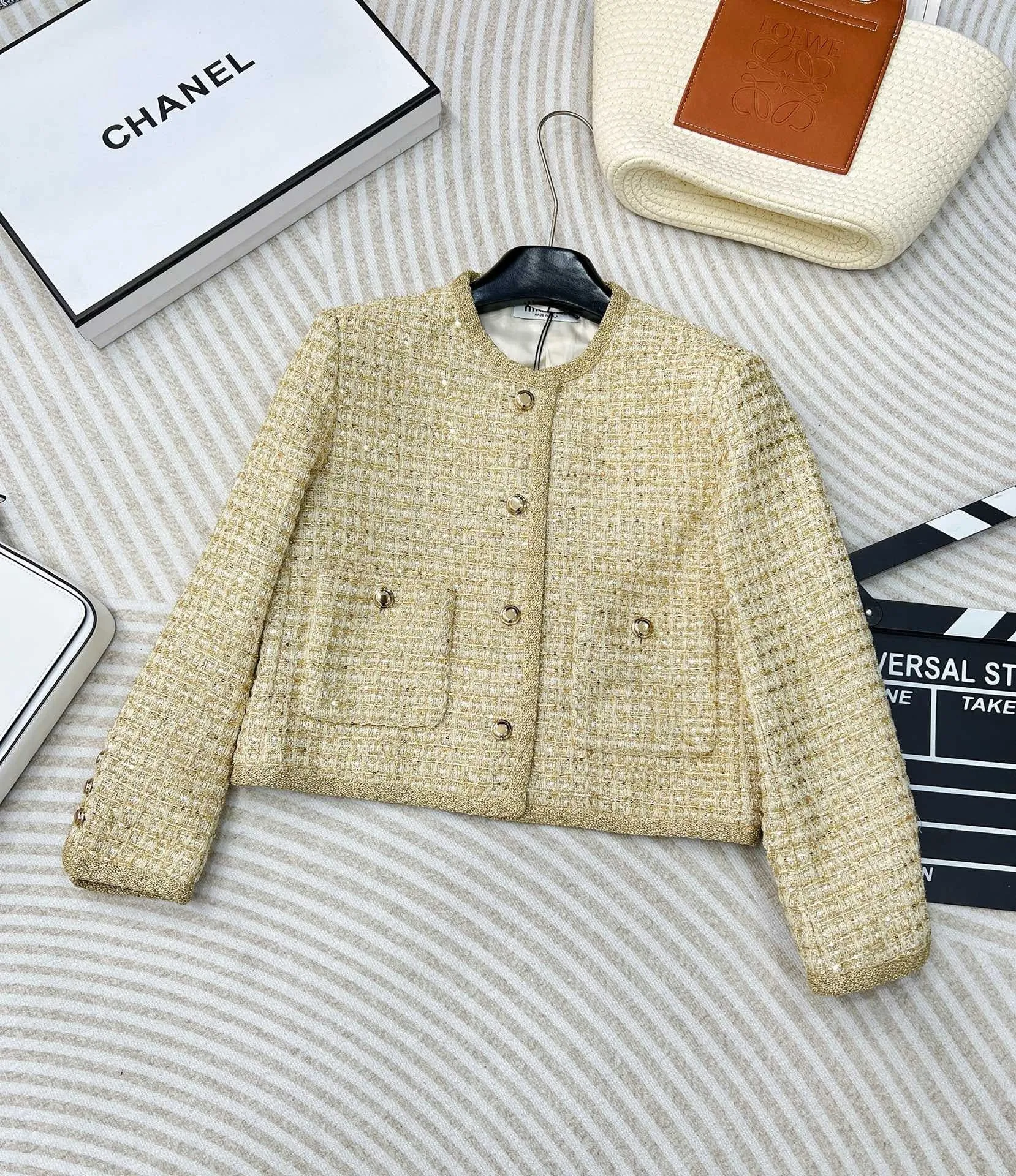 Golden Tweed Pocket Blazer