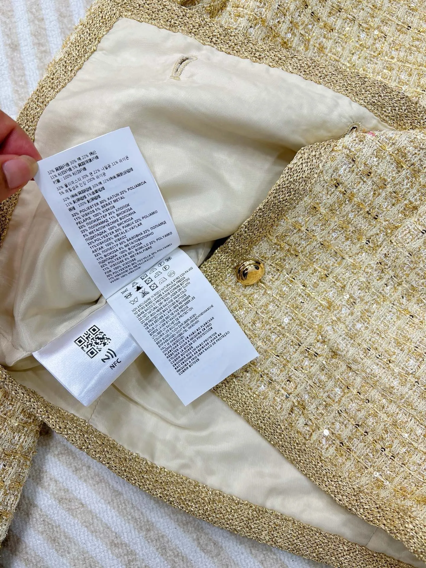 Golden Tweed Pocket Blazer