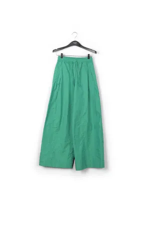 Green jacquard wide-leg pants