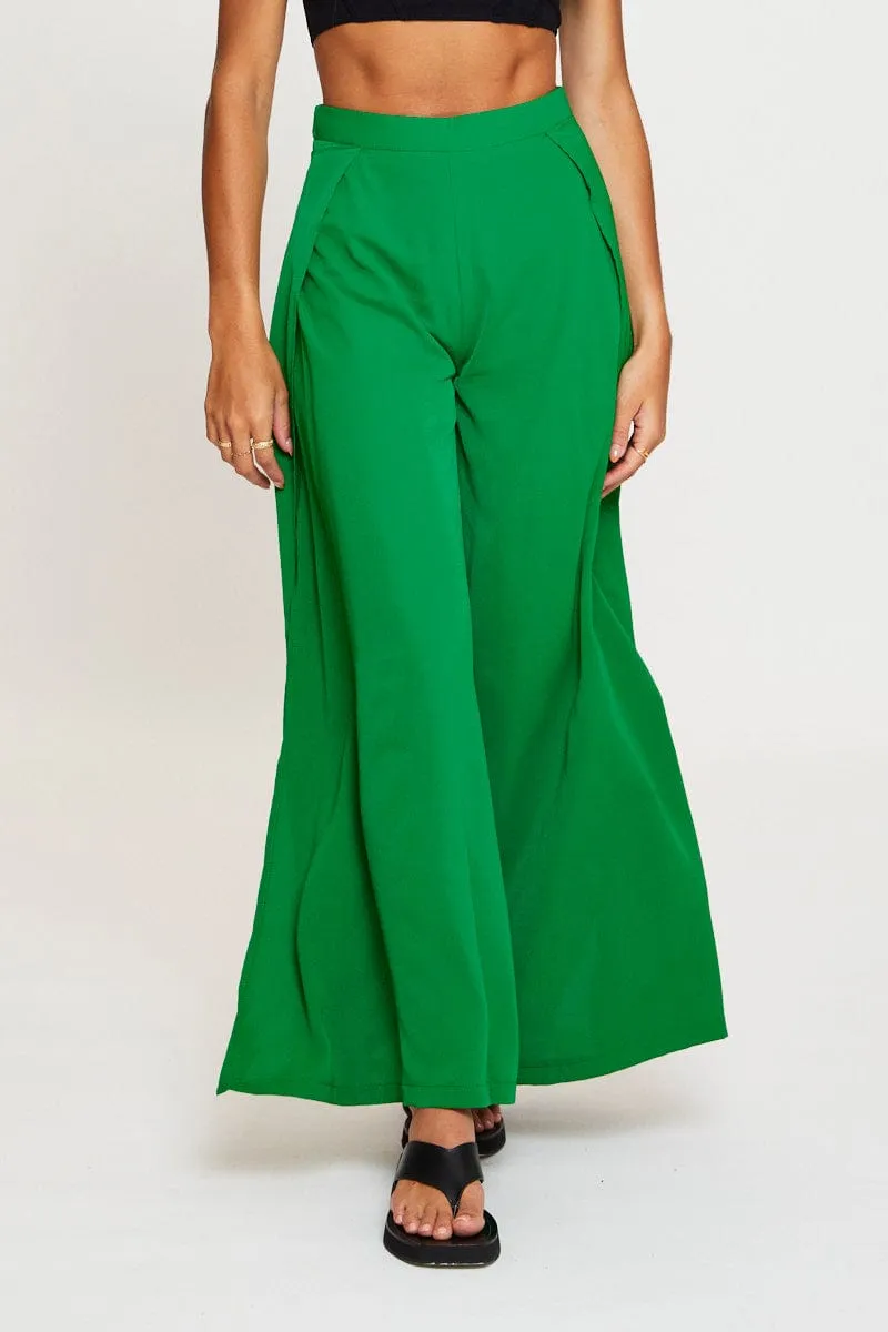 Green Wide Leg Pants