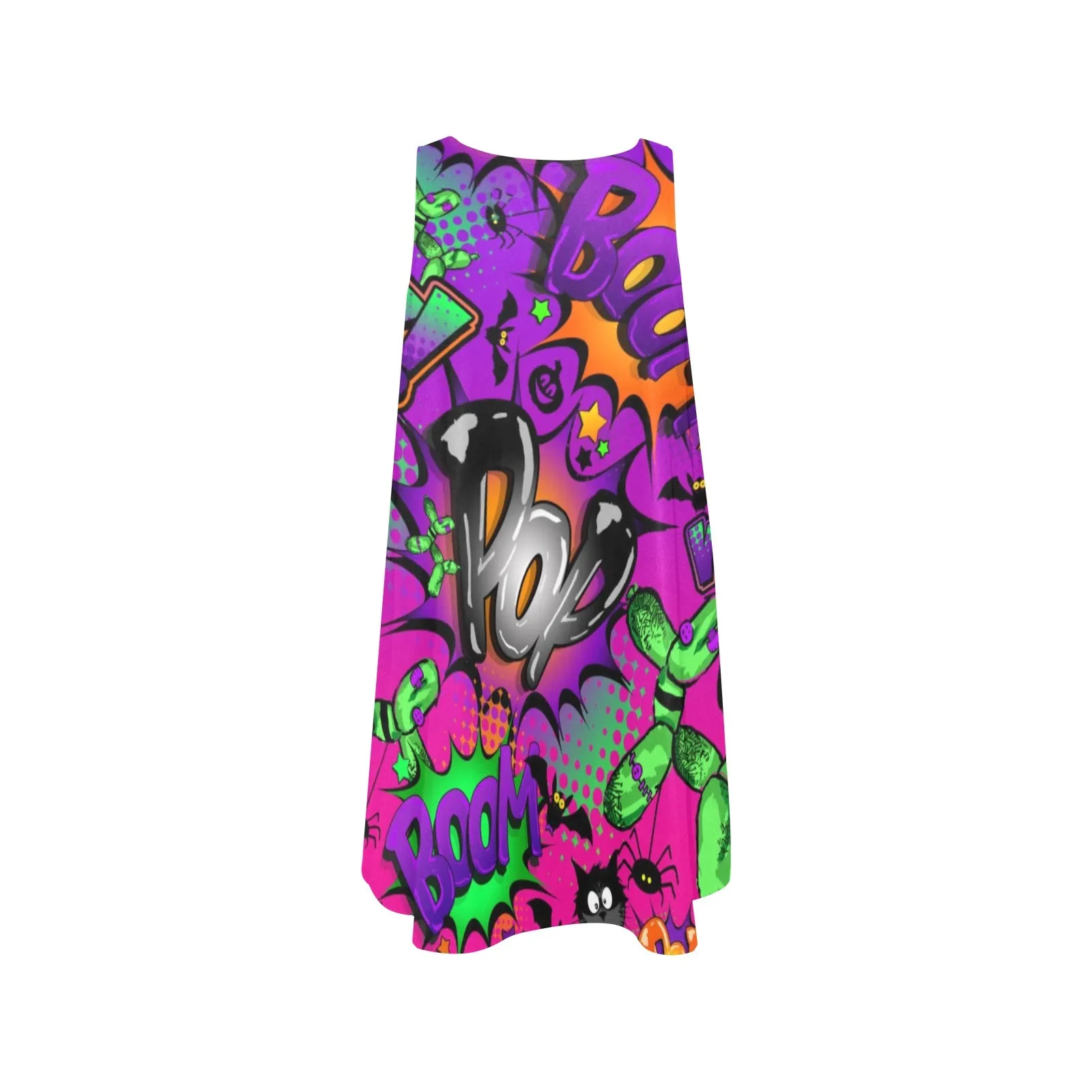 Halloween Purple - Flared Shift Dress with Pockets (XS - 3XL)