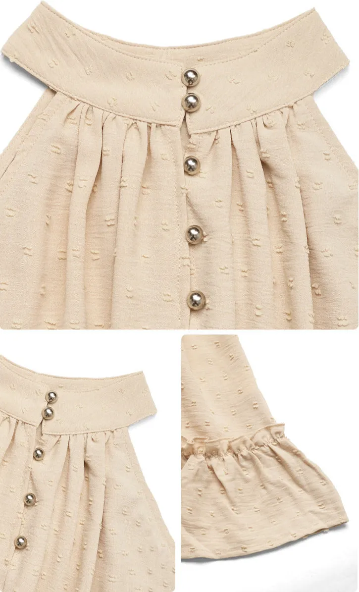 Halter Neck Mini Dress | Ruffle Hem Sleeveless Sundress