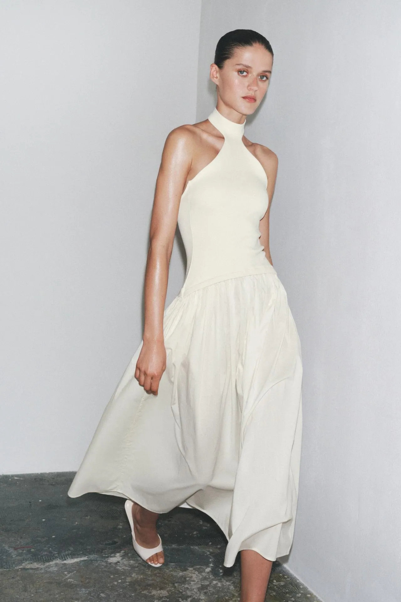 Halterneck Dress with Matching Detail