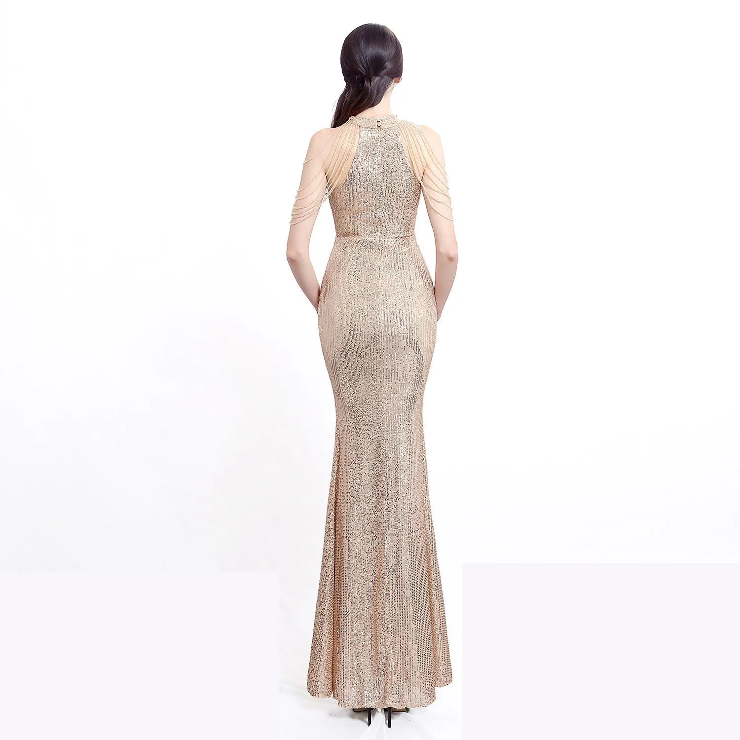 Harper formal sequin halterneck dress