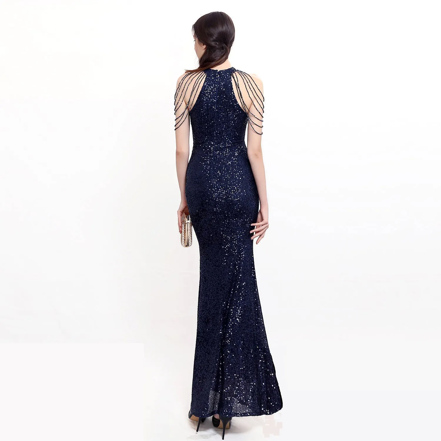 Harper formal sequin halterneck dress