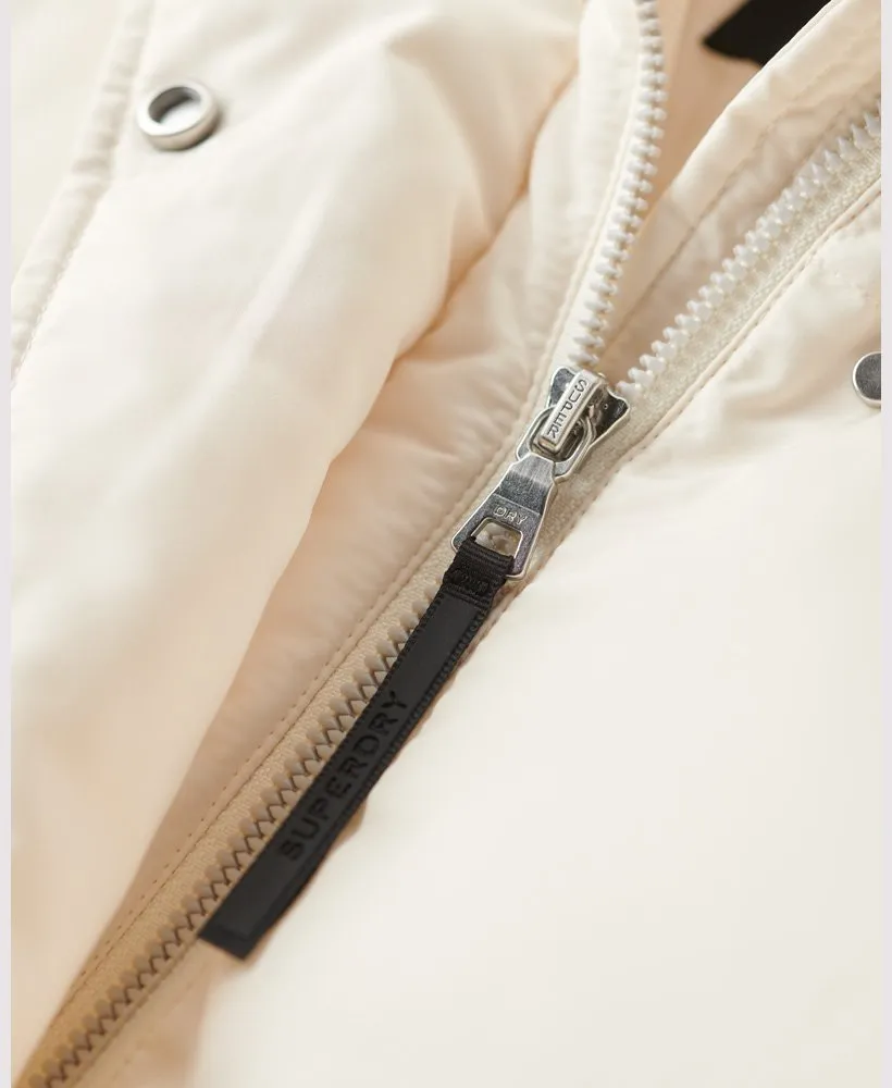 Hooded Longline Puffer Coat | Off White