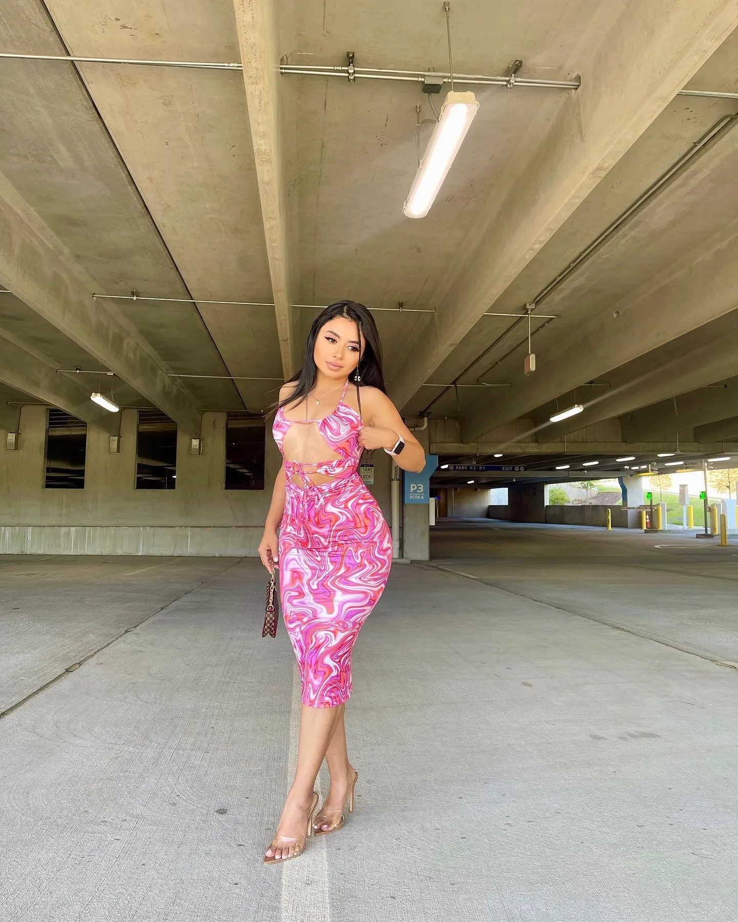 Hot Swirl Midi Dress