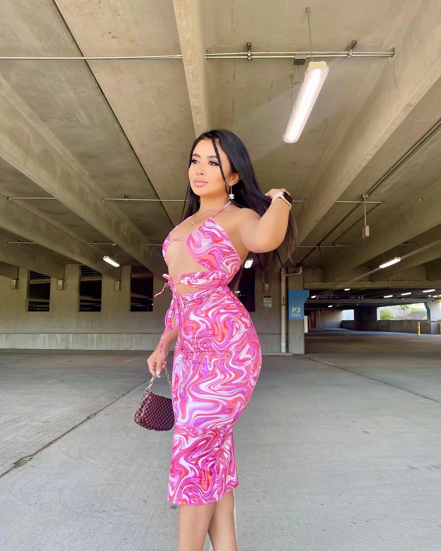 Hot Swirl Midi Dress