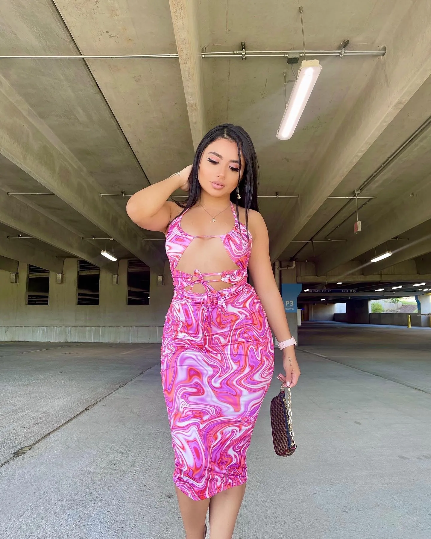 Hot Swirl Midi Dress